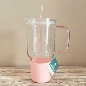 Target Bullseye 40 fl oz Large Glass Tumbler Pink 🌸